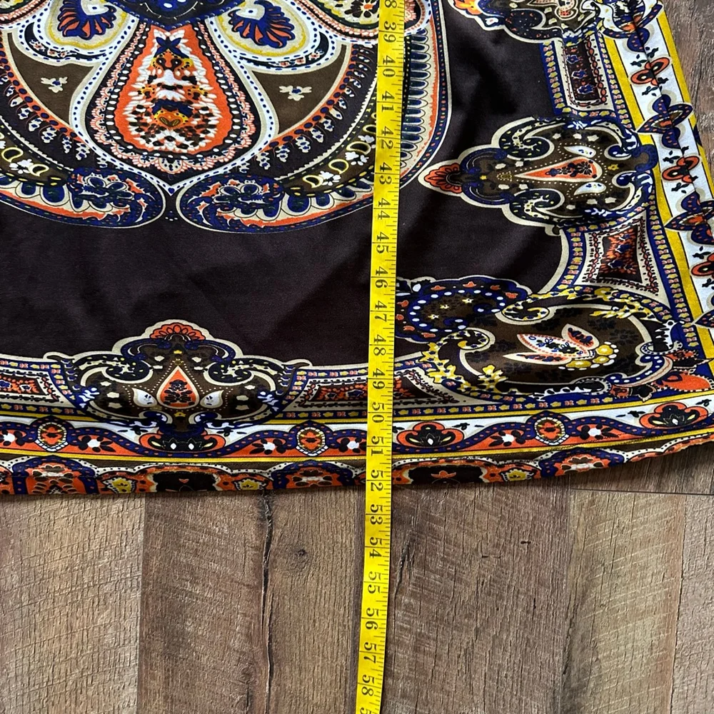 Women's SHESWOL Maxi Dress L Brown Orange Paisley Y2K - Picture 10 of 13